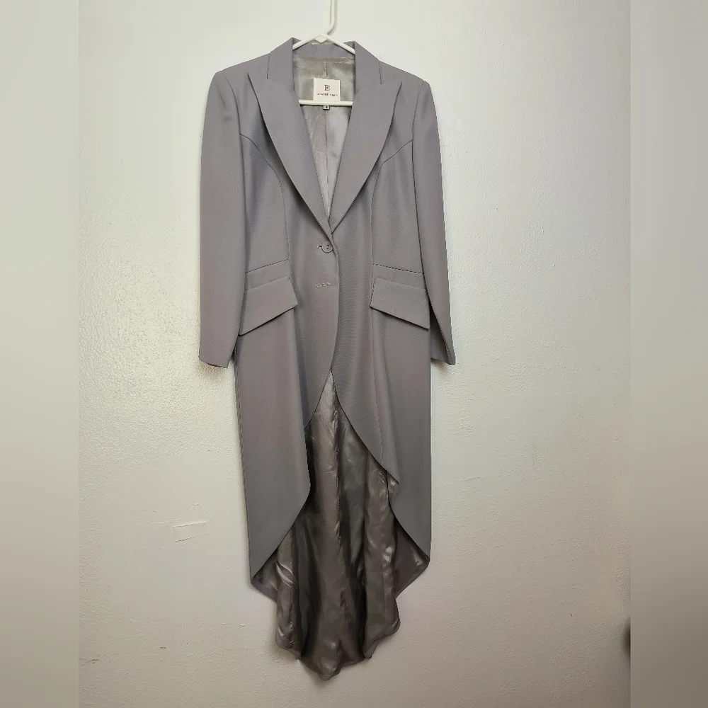 Elegant Gray Women's Blazer Coat Size 4 Vintage Y2K - Picture 16 of 16